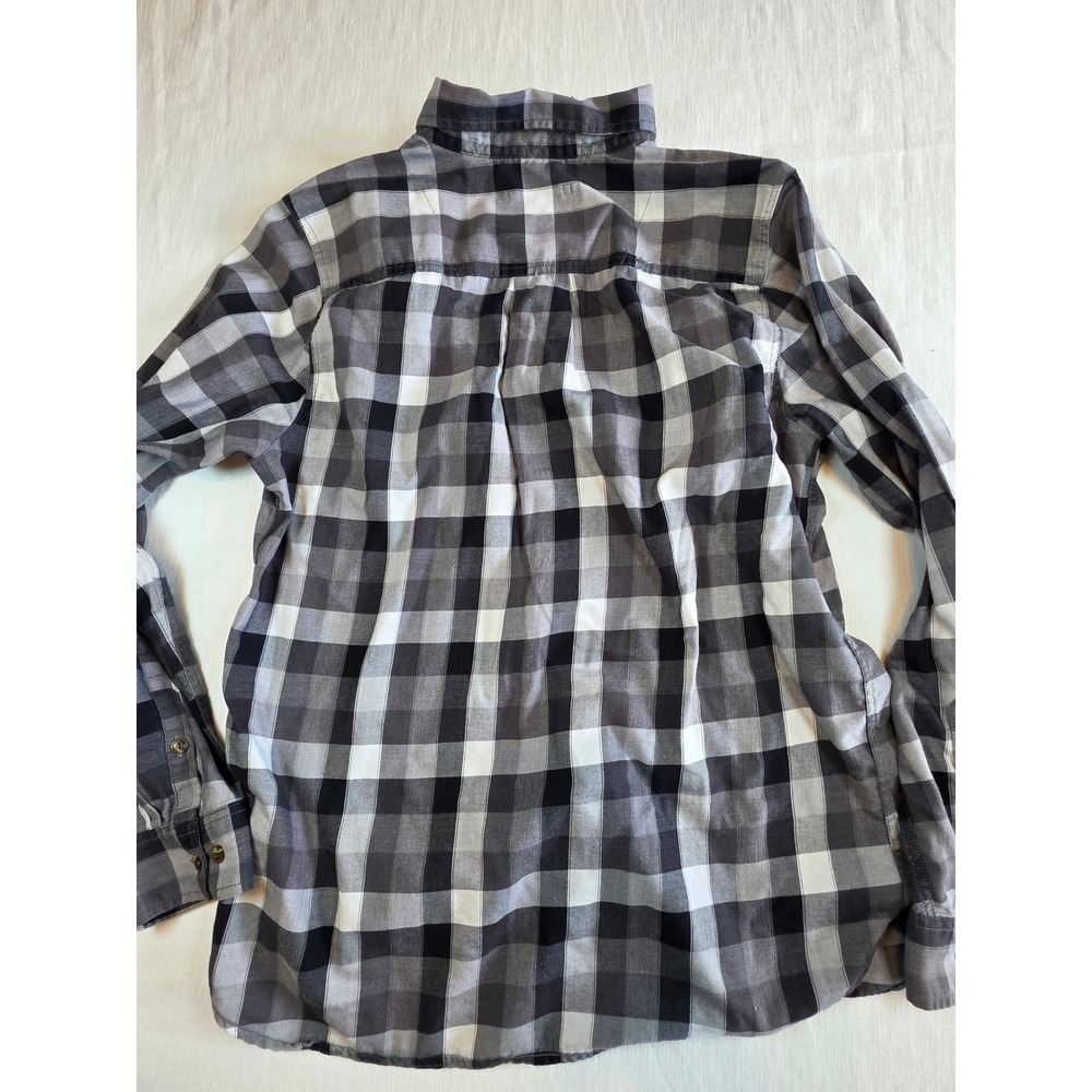 The North Face Mens Grey Buffalo Plaid Button Down Shirt L gorpcore cabincore - Picture 3 of 7